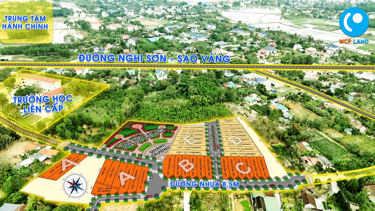 Flycam trung tâm hành chính và công viên — Dự án Hợp Tiến
