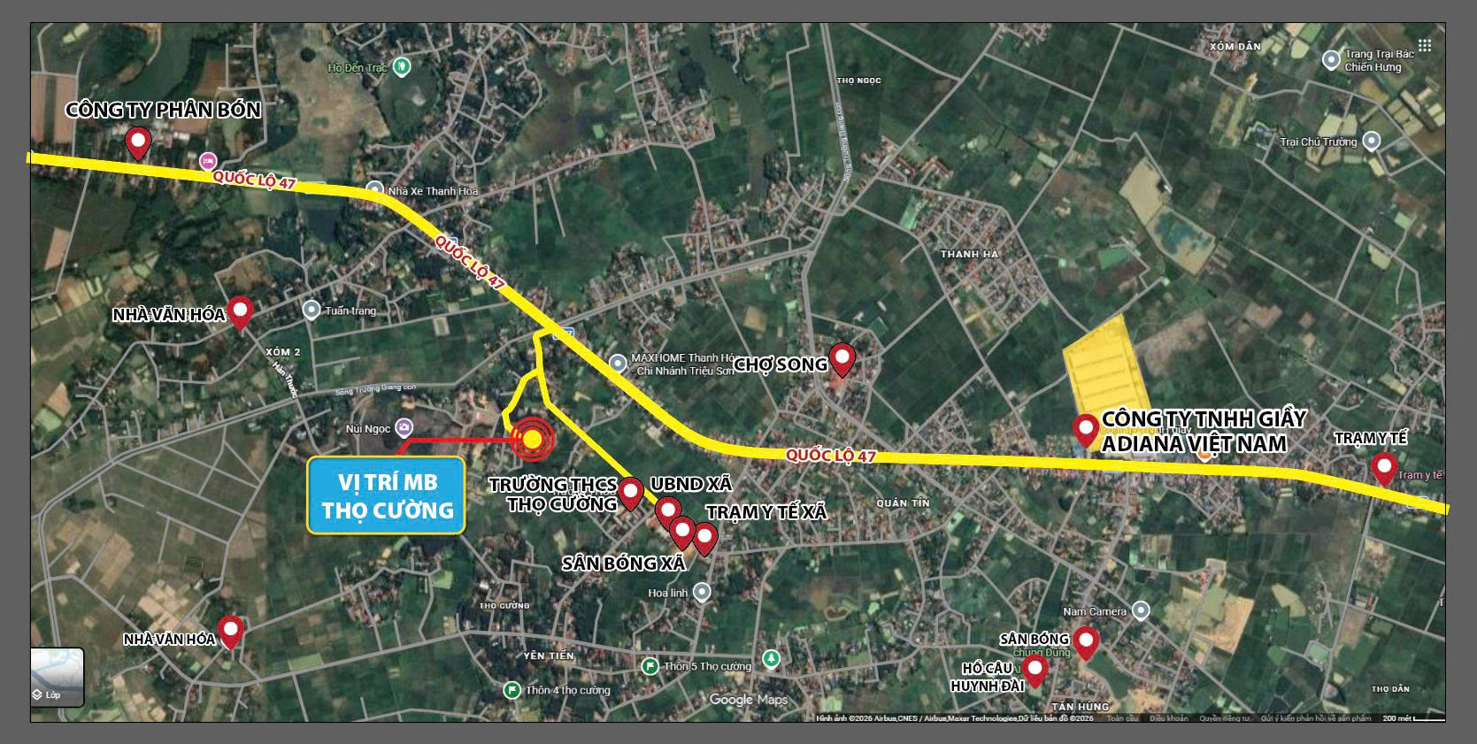 Bản đồ vệ tinh vị trí MB Thọ Cường — MB Thọ Cường