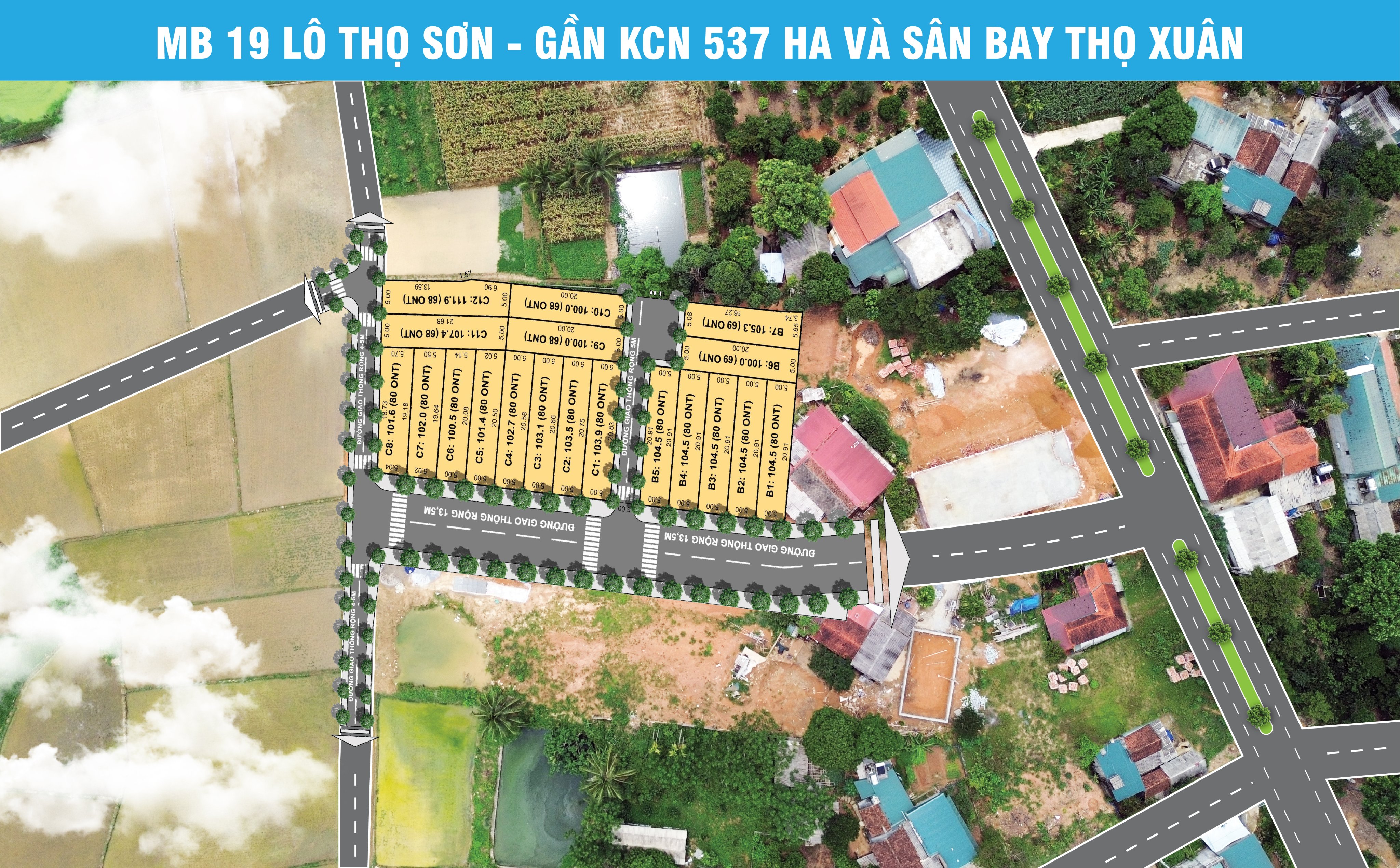 Bản đồ phân lô MB 19 lô Thọ Sơn